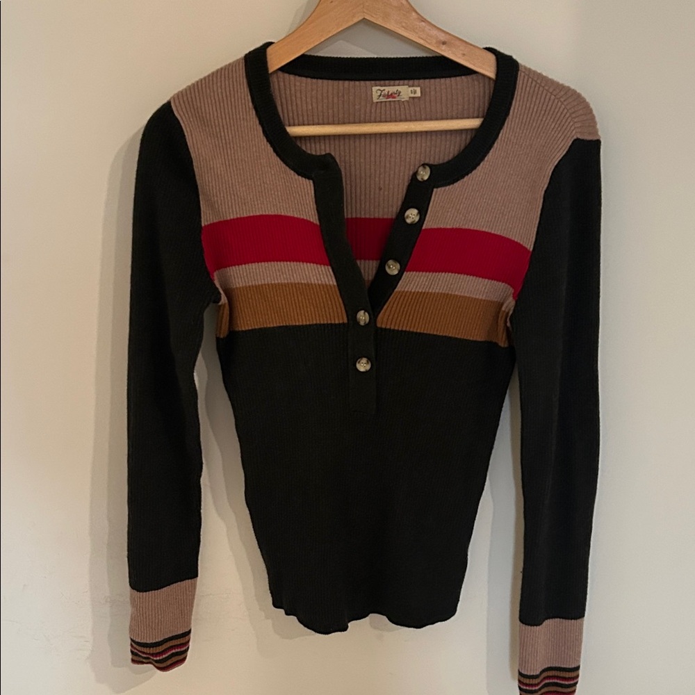 Faherty Striped Long Sleeve Henley